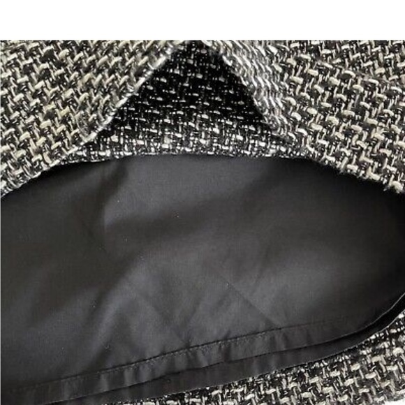 NWT-Loft Black Grey Tweed Pockets Zipper Pencil Skirt- Petite 0P - Picture 9 of 10